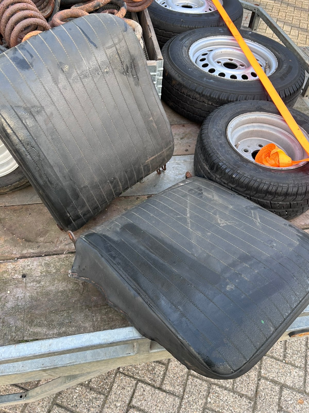 Geverde stoel ziting 421 406, Ophalen of Verzenden, Gebruikt