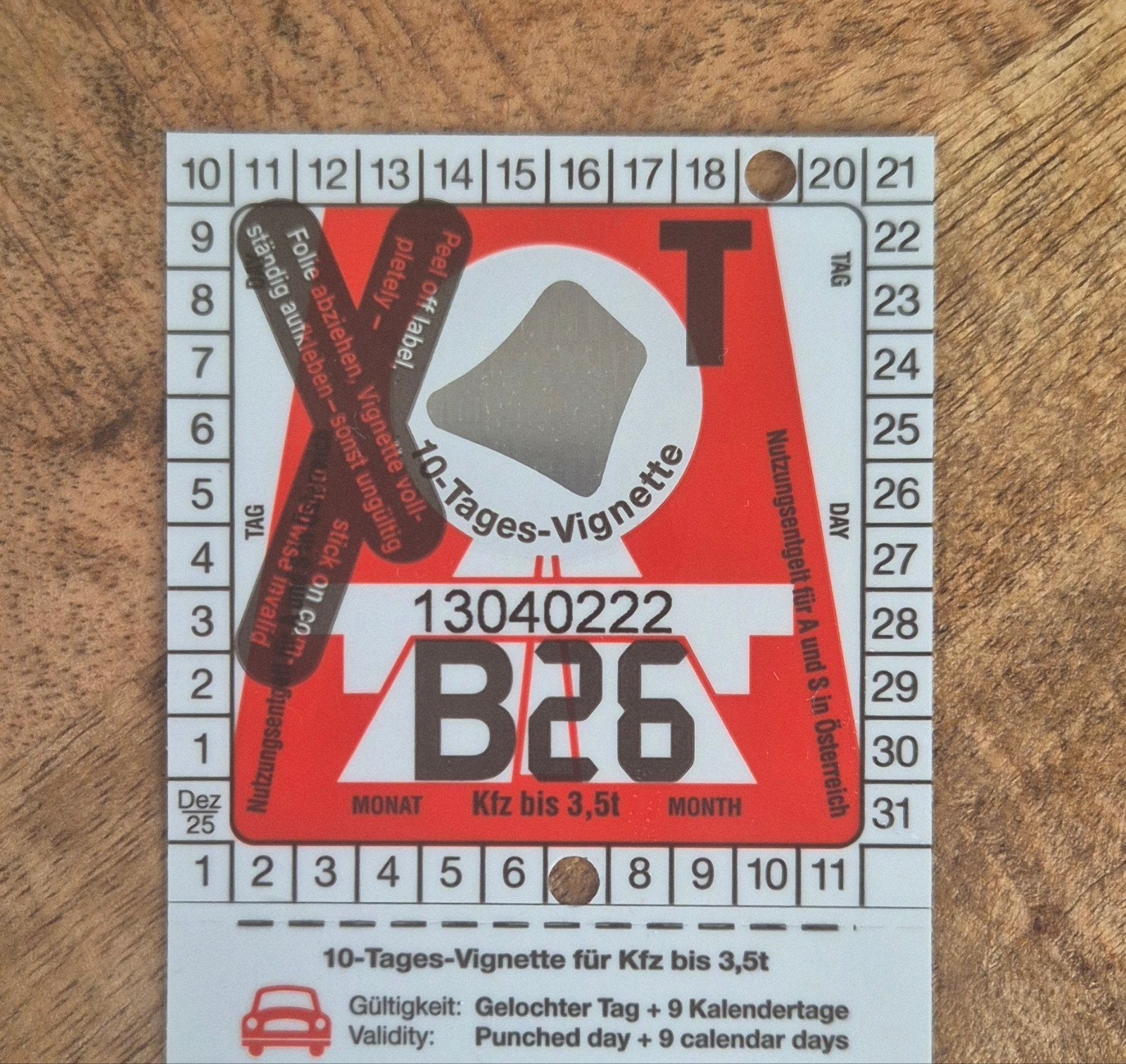Autovignet Oostenrijk 10 dagen vanaf 19 juli, Tickets en Kaartjes, Eén persoon