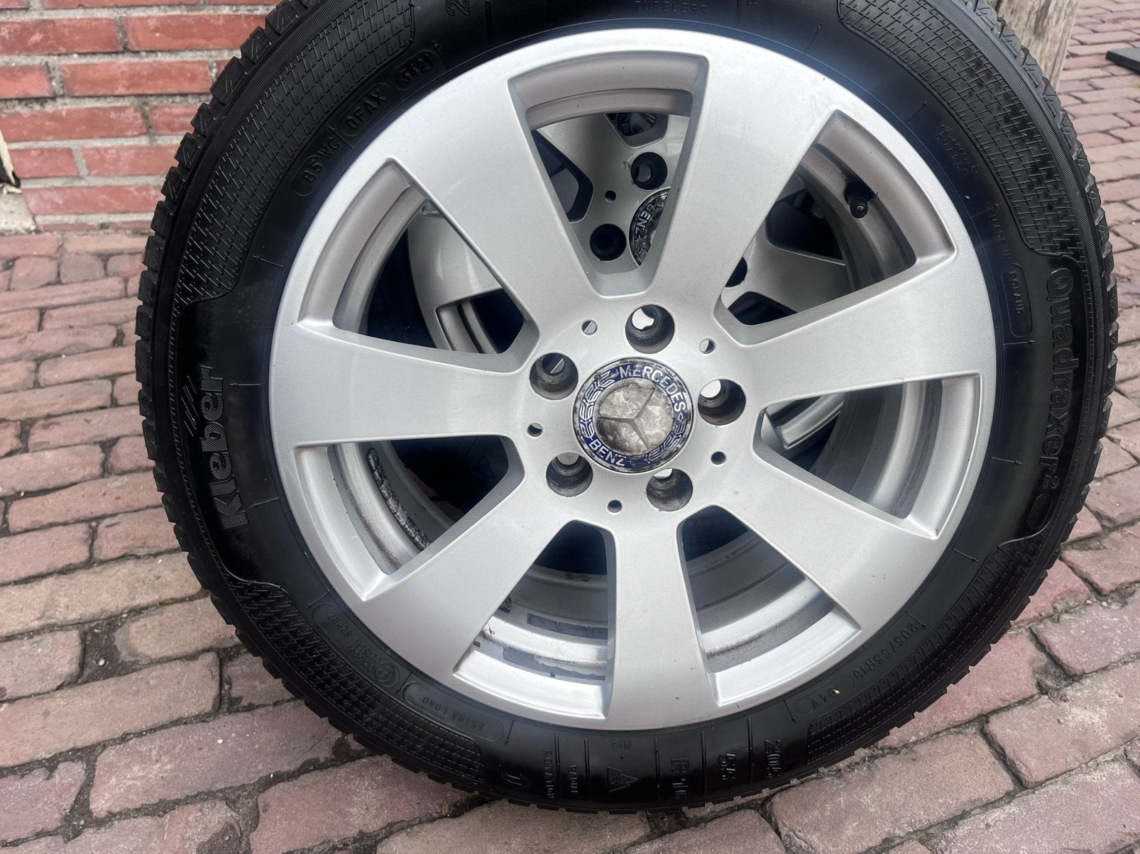 Mercedes W204 originele velgen 16 inch met winterbanden, Auto-onderdelen, Banden en Velgen, Ophalen, 16 inch, Banden en Velgen