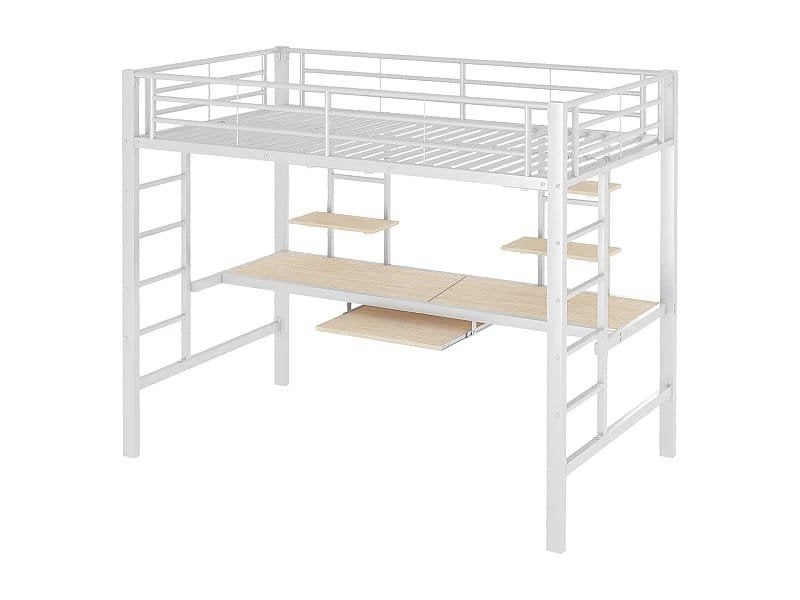 Hoogslaper, met bureau, Ophalen, Eenpersoons, Zo goed als nieuw, 200 cm