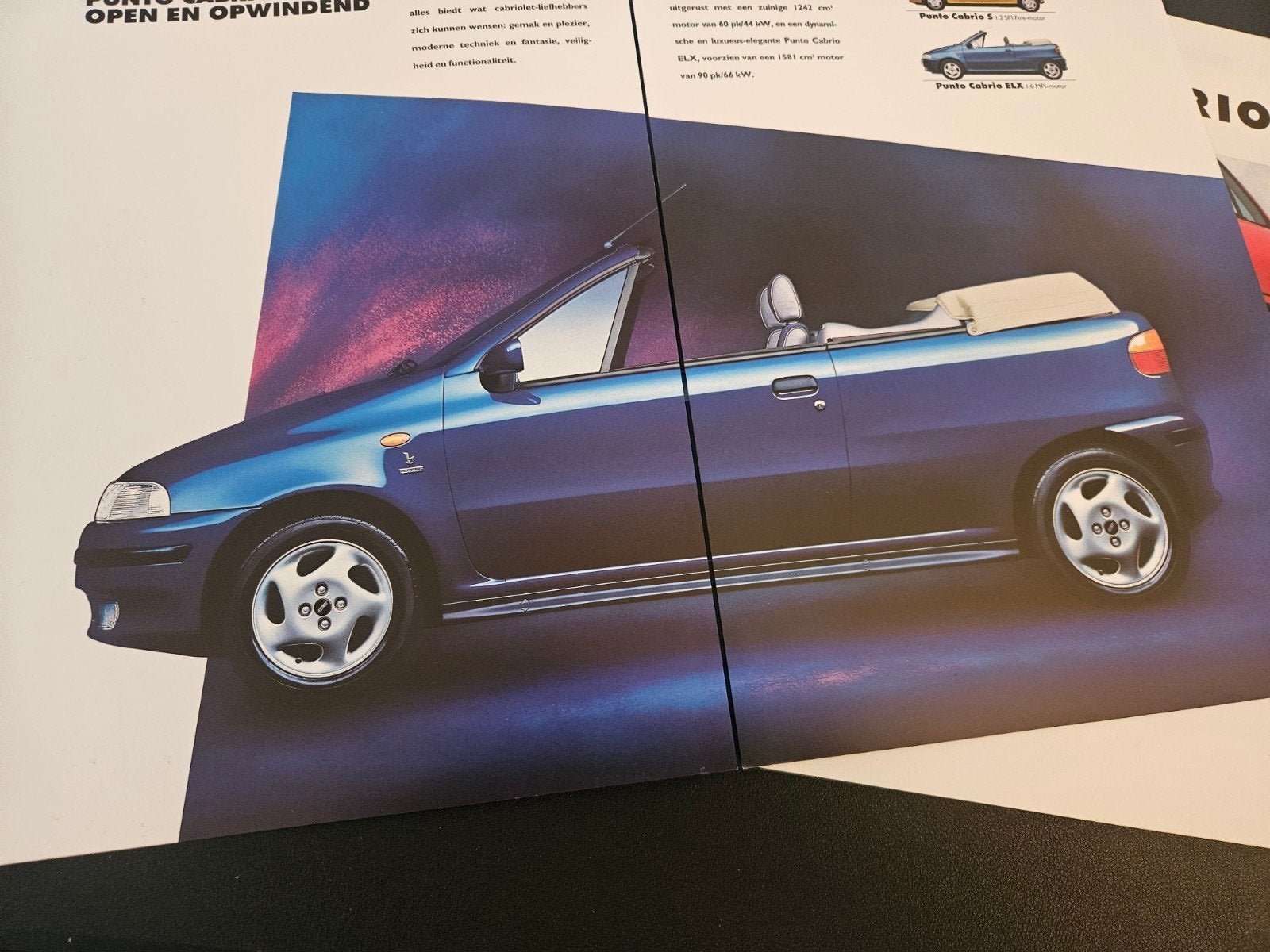 2 Brochures Fiat Punto Cabrio 1994, Ophalen of Verzenden, Zo goed als nieuw, Overige merken