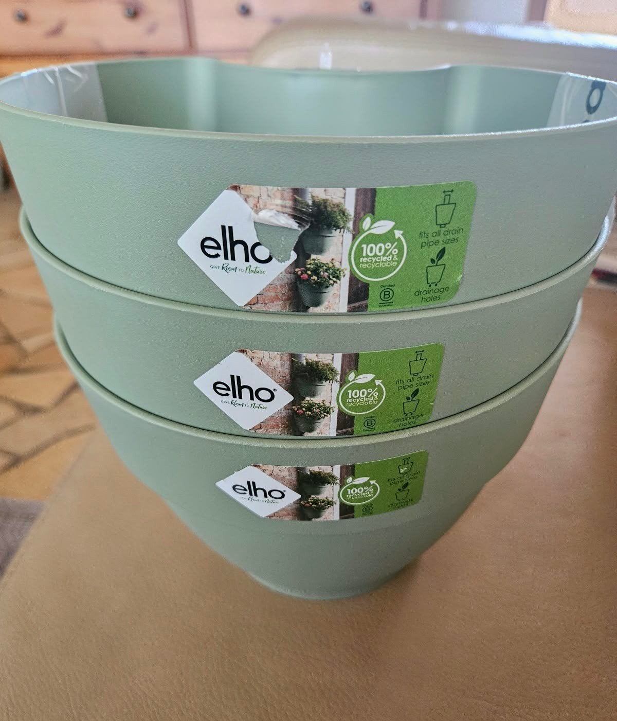 3x Elho regenpijp plant bakken, Tuin en Terras, Kunststof, Rond, Ophalen of Verzenden, Minder dan 40 cm