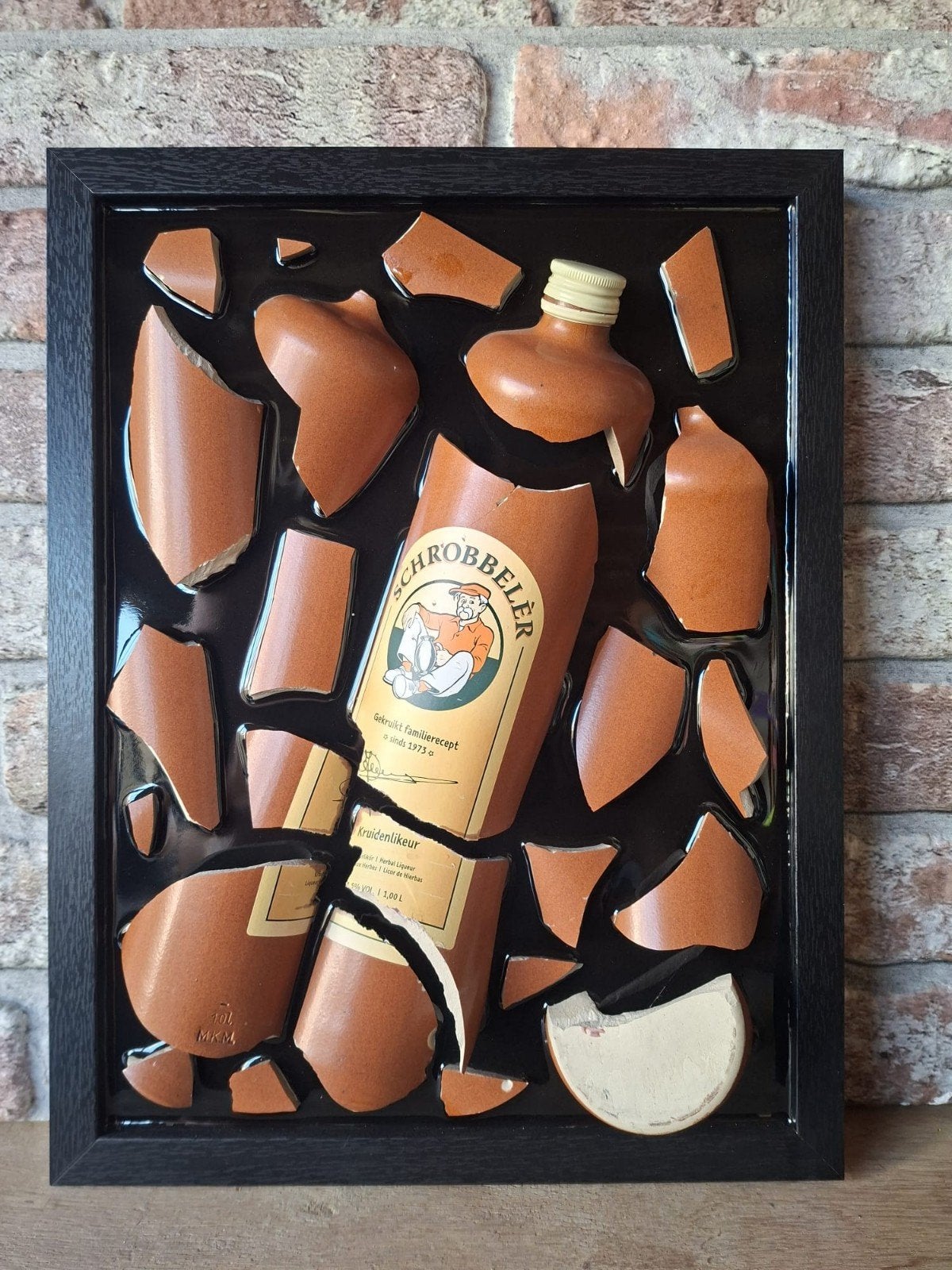 Schrobbelèr fles verwerkt in een lijst (43x33) met Epoxy, Ophalen of Verzenden, Nieuw