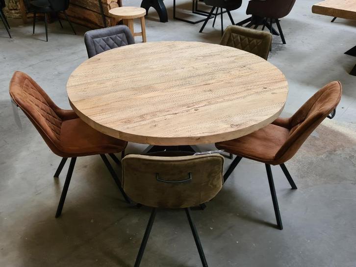 Eettafel ROND | Elmwood | Tafelbladen met karakter, Huis en Inrichting, Niet ingevuld, 150 tot 200 cm, Nieuw, Ophalen of Verzenden