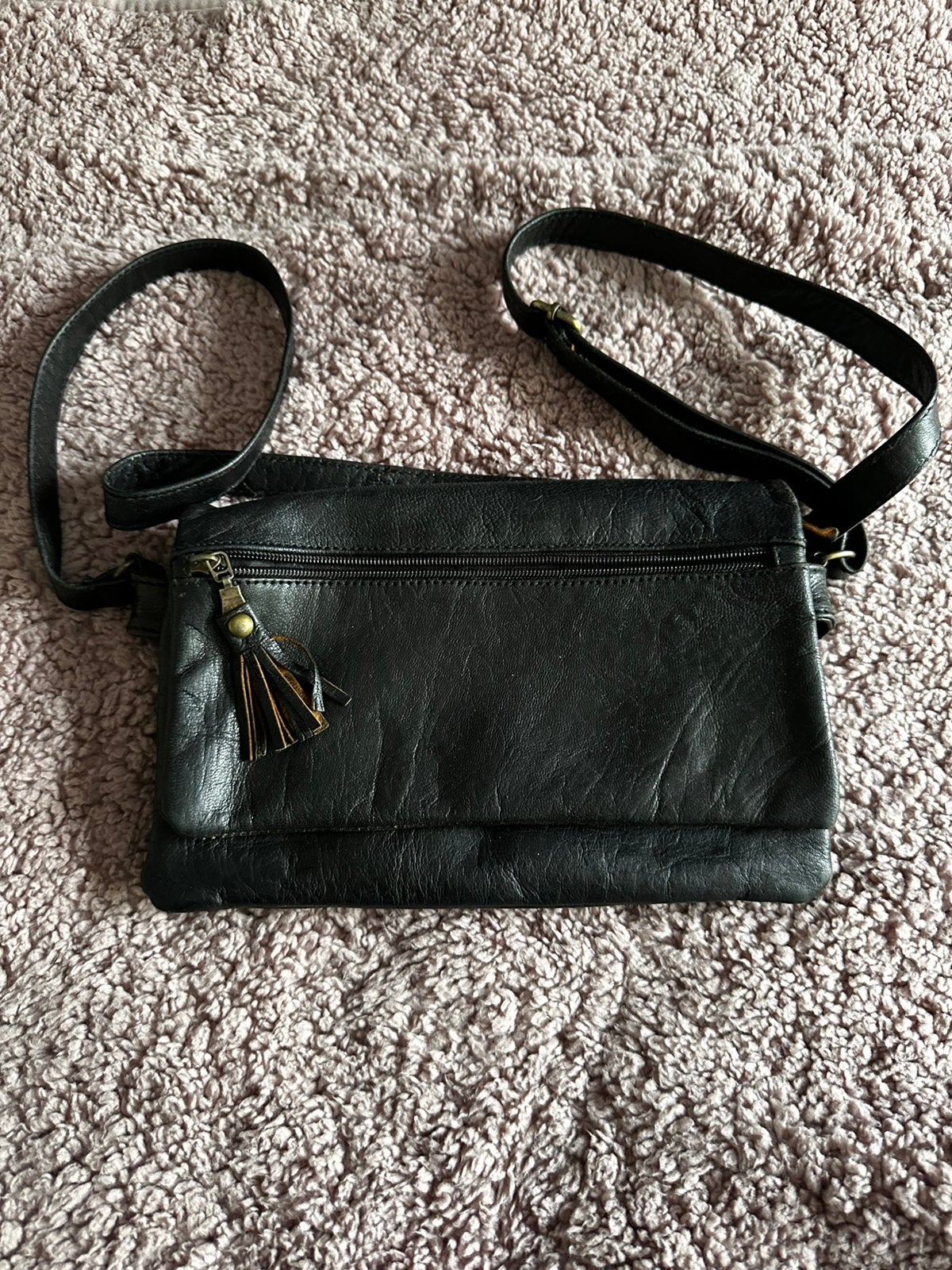Leren dames tas, Sieraden, Tassen en Uiterlijk, Tassen | Damestassen, Ophalen of Verzenden, Zo goed als nieuw, Bruin, Handtas