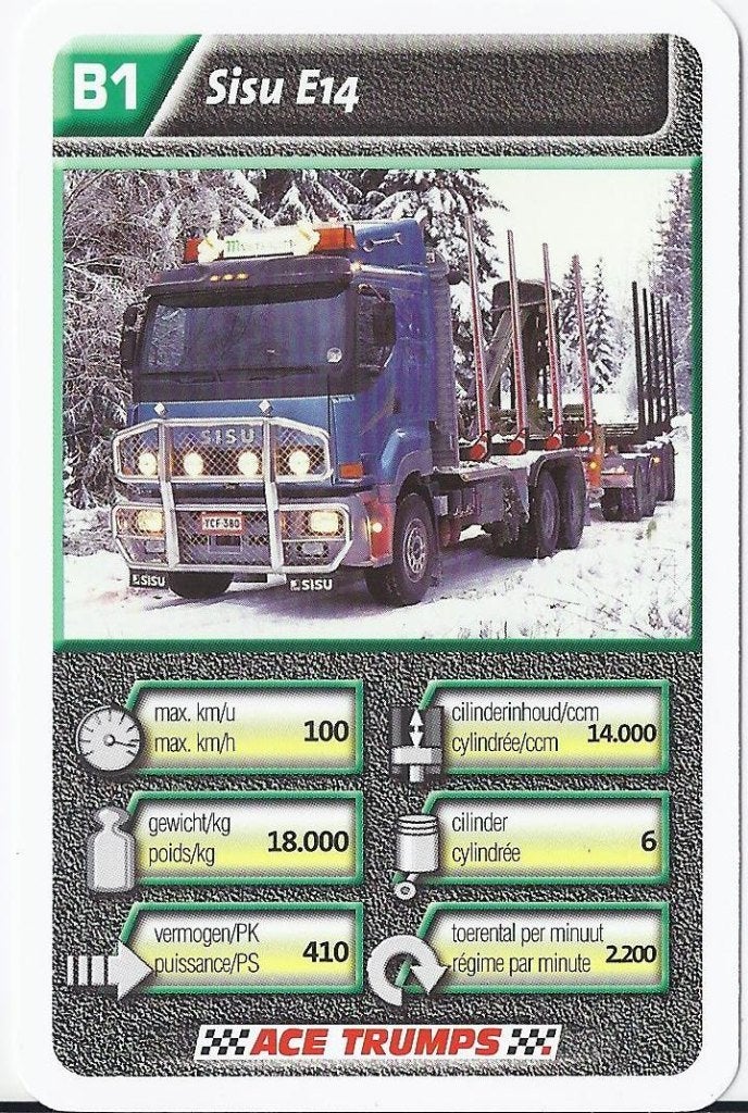 Bb1 Autokaartje b1 sisu e14, Ophalen of Verzenden, Zo goed als nieuw, Auto's