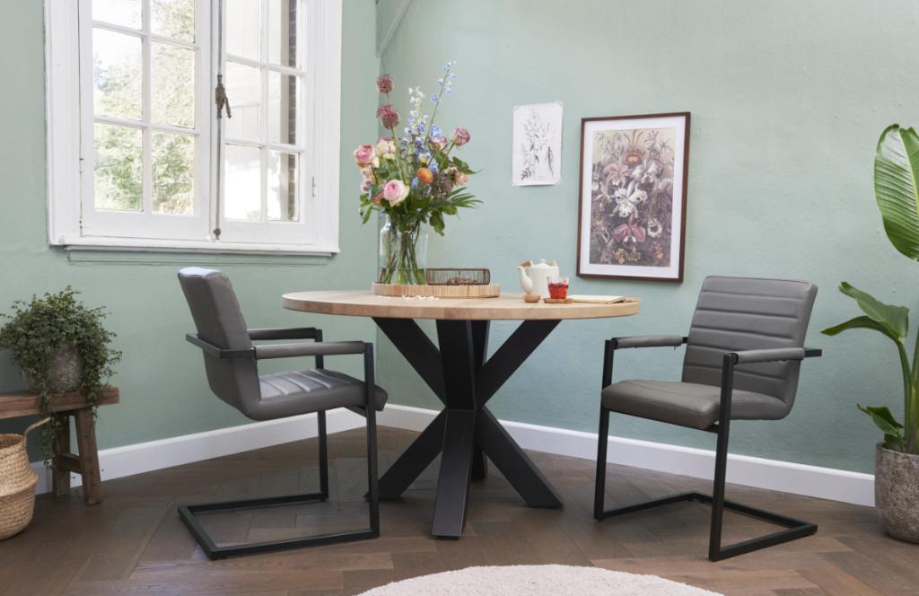 Lifa Living Stoel Adelaide Donkergrijs - Set/2, 50 tot 100 cm, Nieuw, Grijs, Rechthoekig
