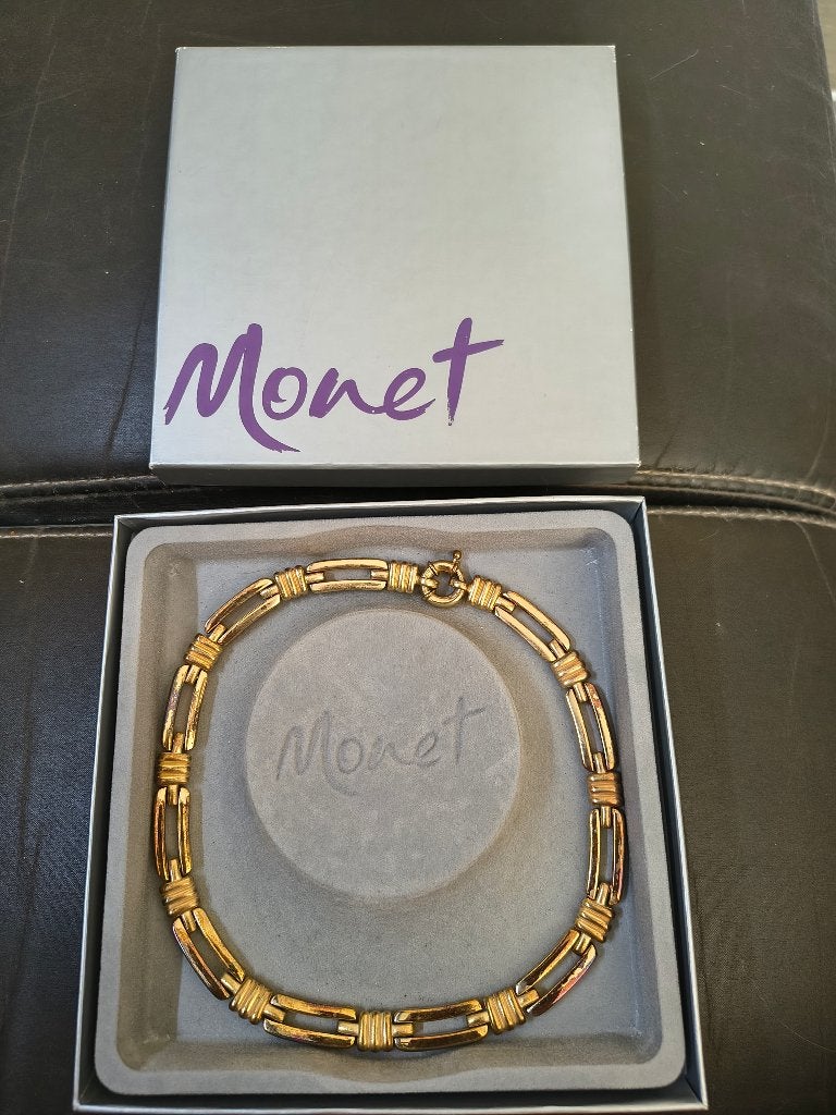 Monet schakel ketting, Ophalen of Verzenden, Gebruikt, Goud, Overige materialen