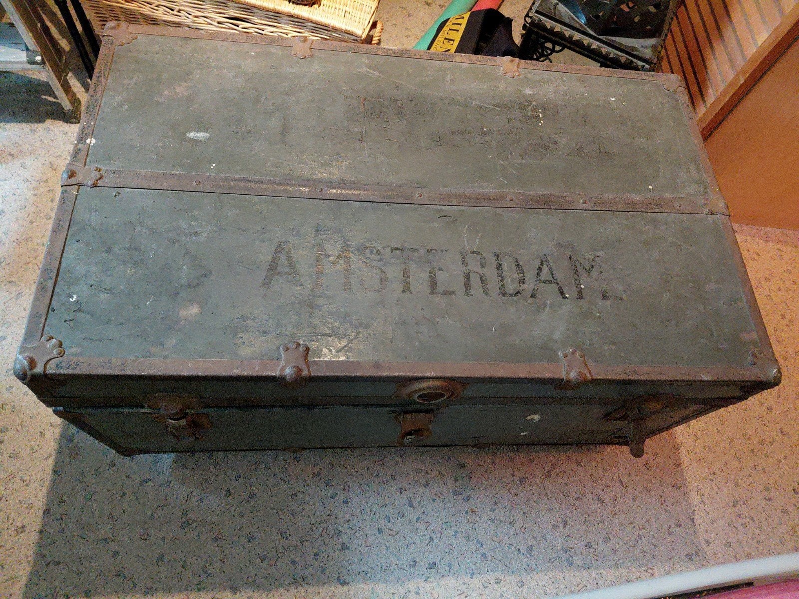 Antieke scheepskist/opbergkist uit de Kalverstraat, Antiek en Kunst, Ophalen