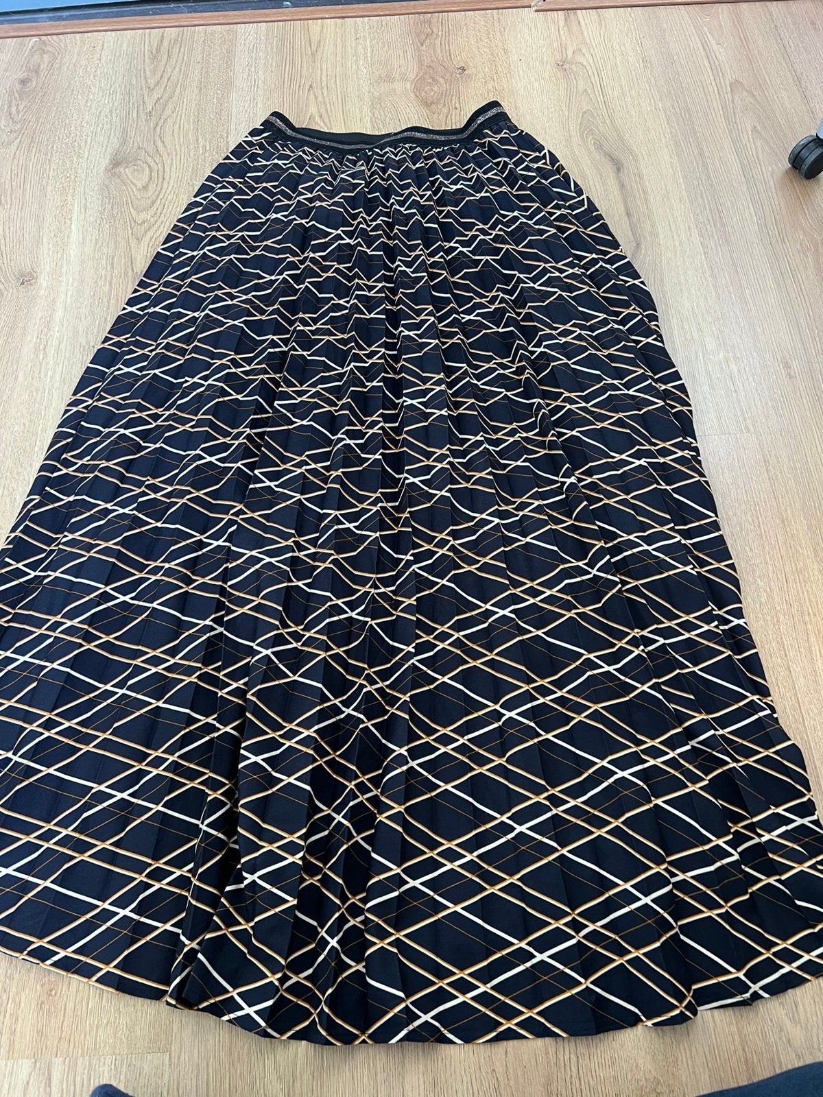 Summum plisse lange maxi rok donkerblauw 36 strepen, Blauw, Ophalen of Verzenden, Zo goed als nieuw, X