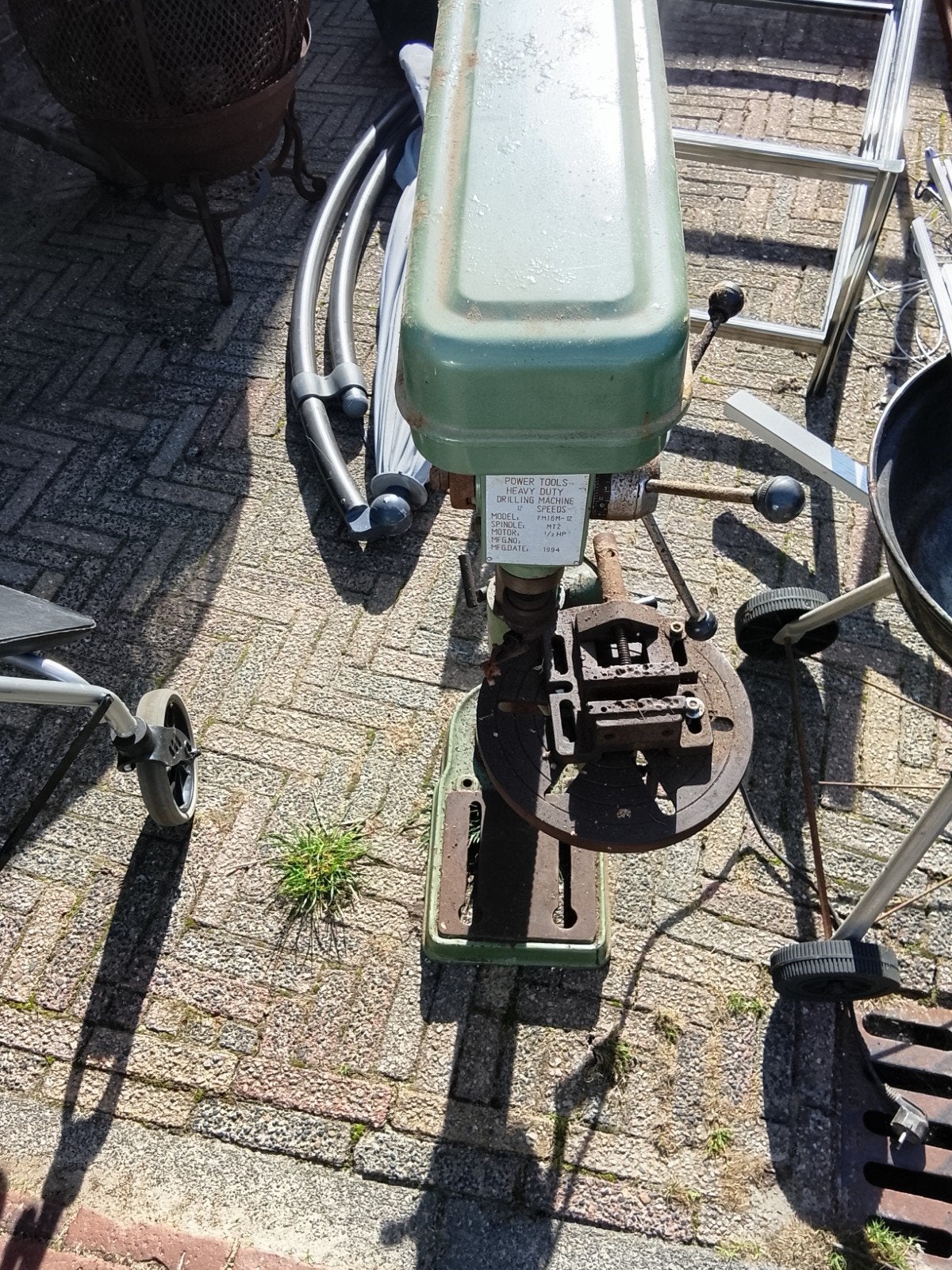 Ferm Kolomboormachine FM16M-12 - Ouder model, werkt goed, Doe-het-zelf en Verbouw, Ophalen of Verzenden, Gebruikt, Minder dan 400 watt