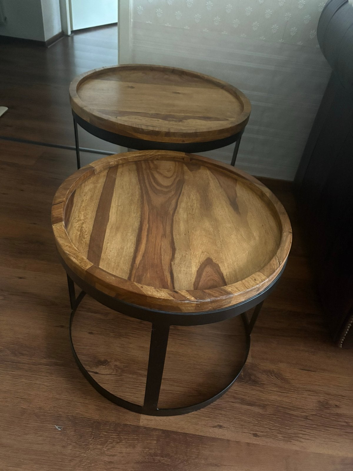 Meubels, Huis en Inrichting, Overige materialen, Minder dan 55 cm, Rond, Zo goed als nieuw