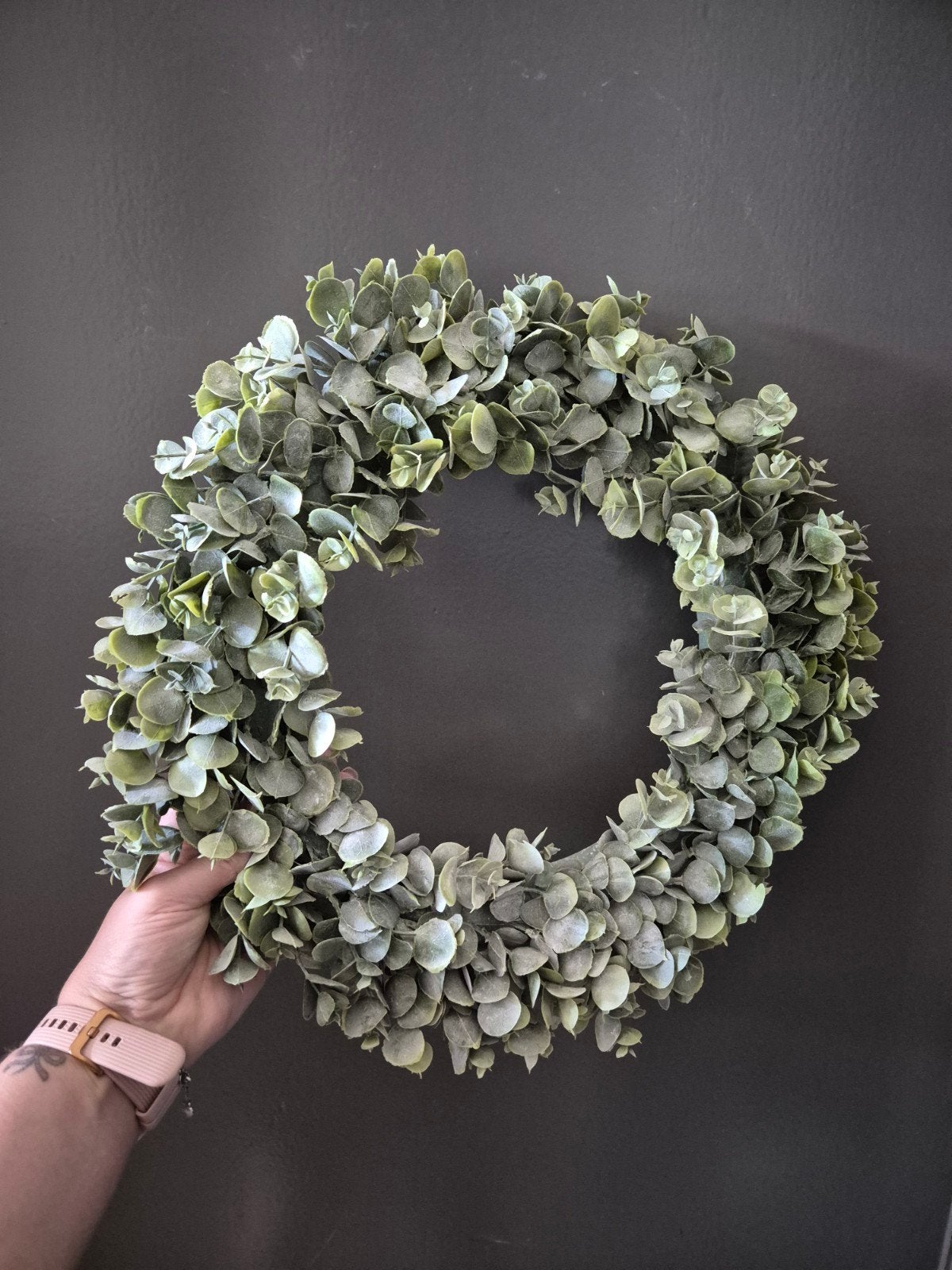Nieuwe eucalyptus kunst krans, Krans, Nieuw, Ophalen of Verzenden, 37 cm