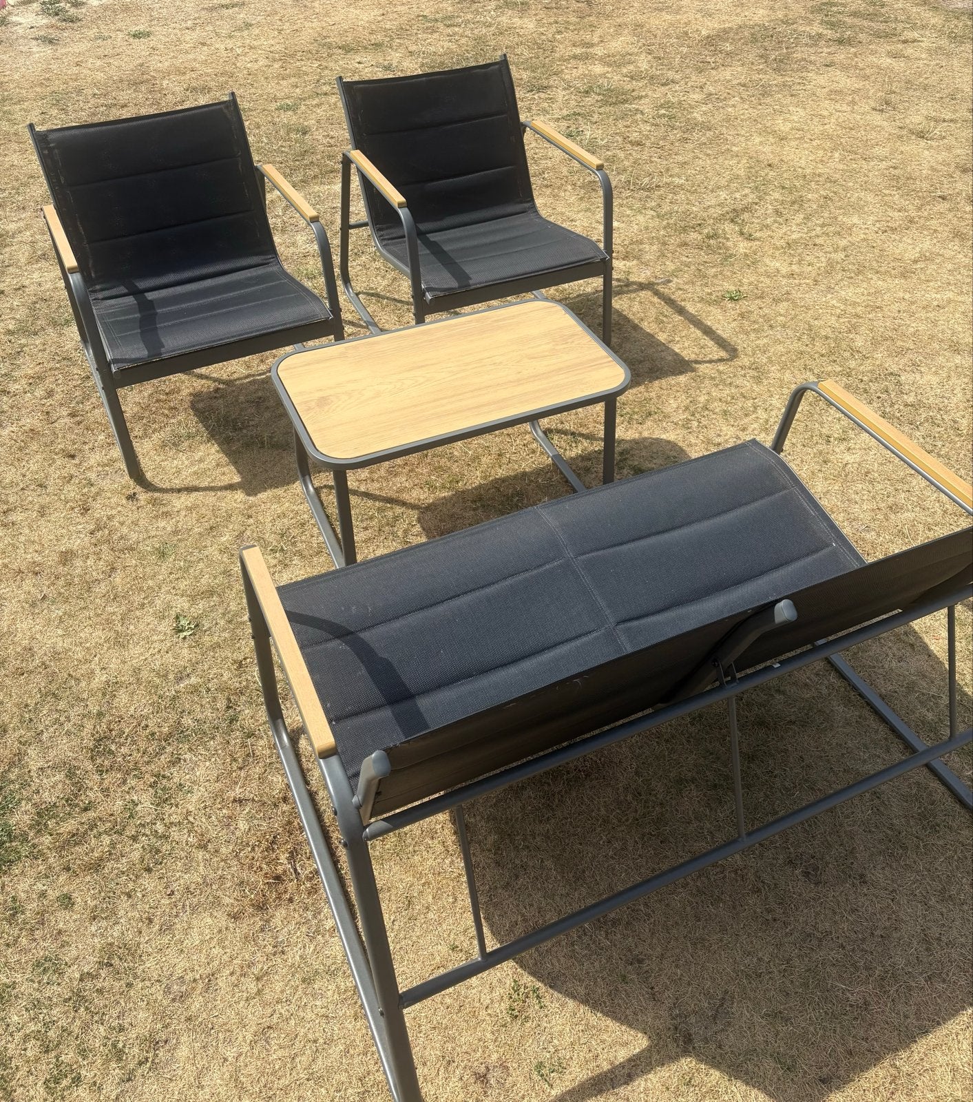 Moderne loungeset met tafel en stoelen, Ophalen, Gebruikt, Loungeset, Bank