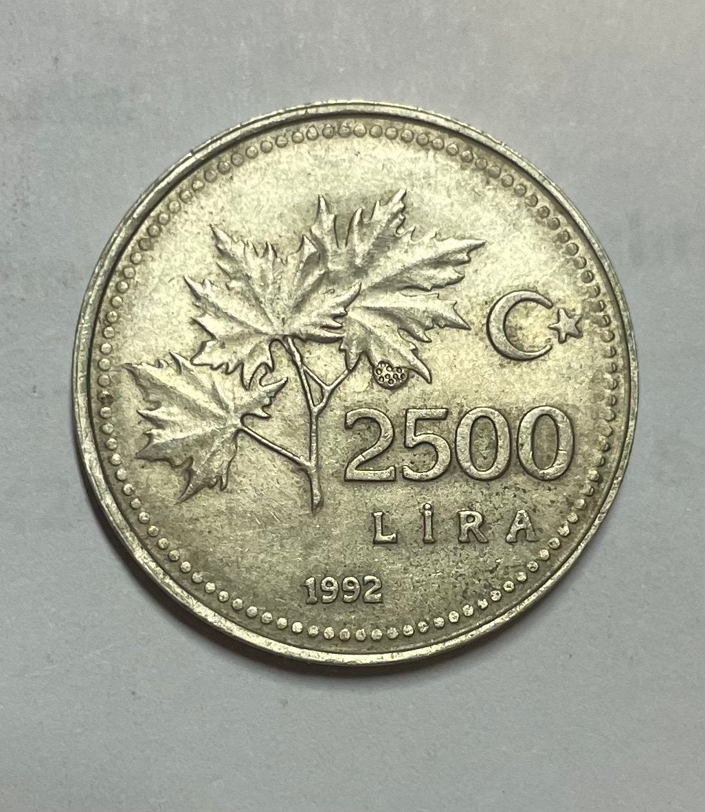 2500 lira Turkije 1992, Ophalen of Verzenden, Overige landen
