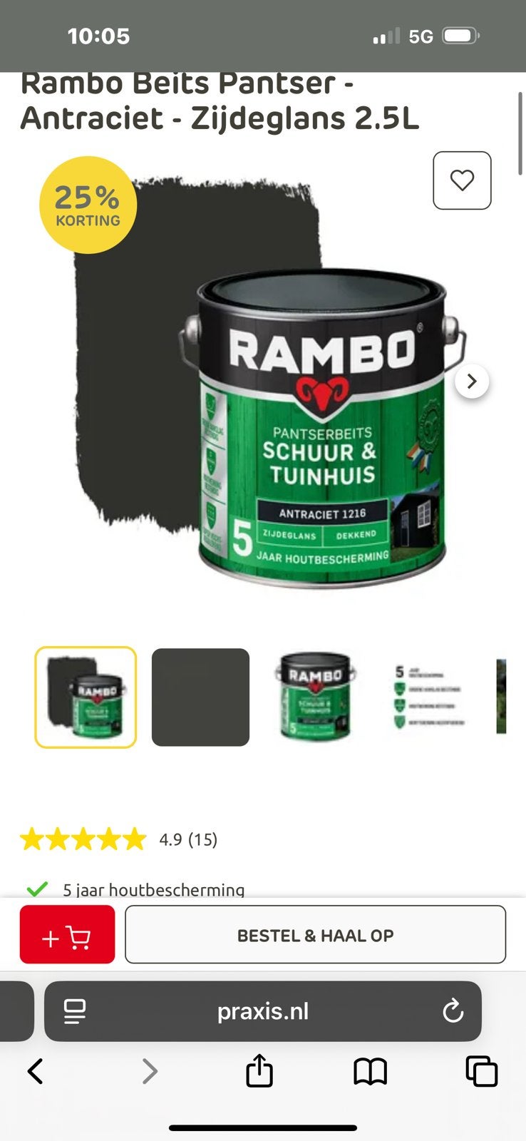 Rambo tuinhout verf nieuw, Ophalen, Zwart, Nieuw, Beits