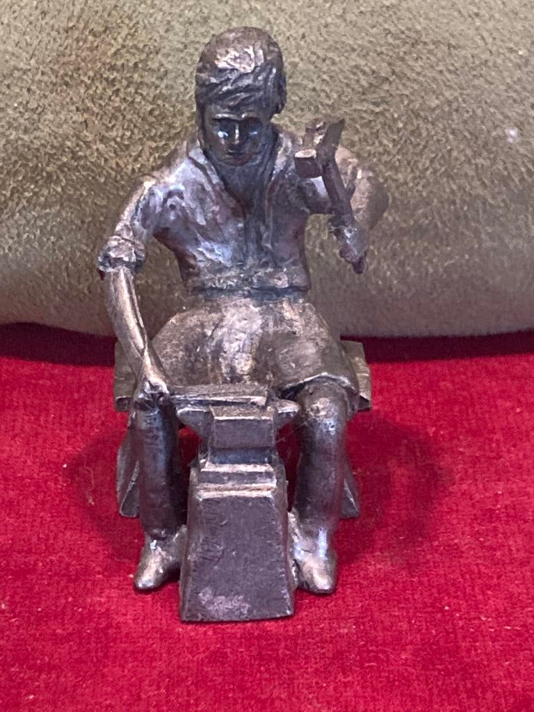 Tinnen beeldje smid (120526), Ophalen of Verzenden