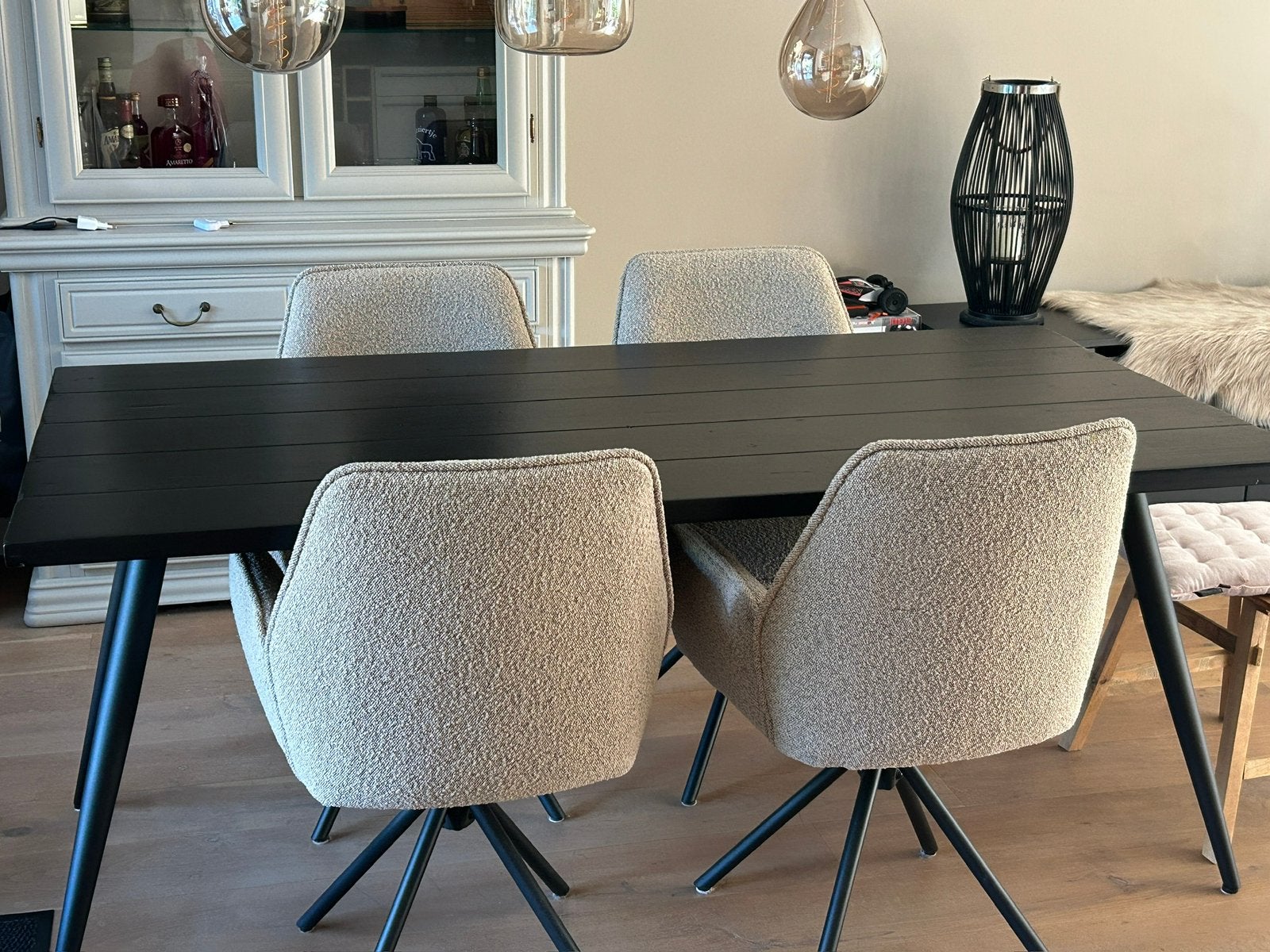 Super mooie zwarte eettafel, Ophalen, 50 tot 100 cm, Zo goed als nieuw, 150 tot 200 cm