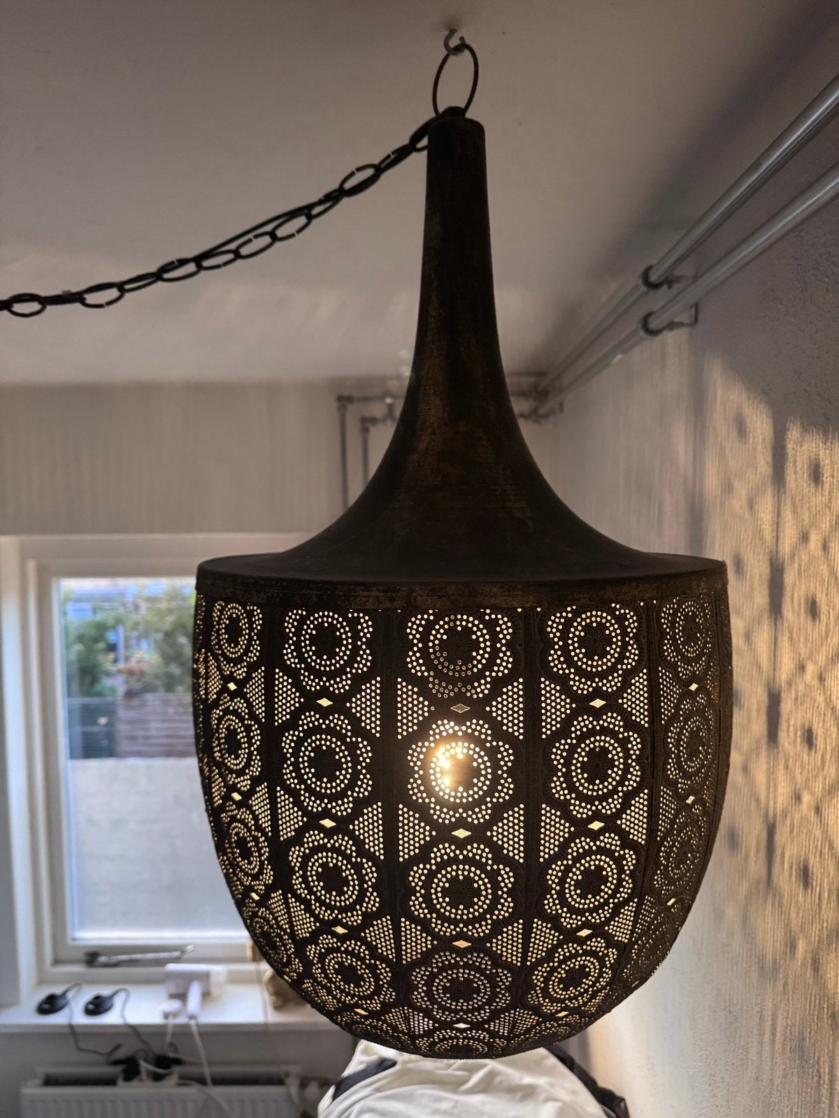 Grote Oosterse/Marokkaanse hanglamp - 75 cm, Ophalen, E27 (groot), Zo goed als nieuw, Oosters