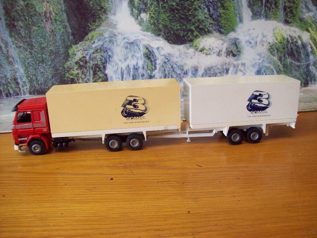 Tekno - Scania 143 M - V8 - combi/wipkar - Scania 3 serie, Ophalen of Verzenden, Gebruikt, Bus of Vrachtwagen, Tekno