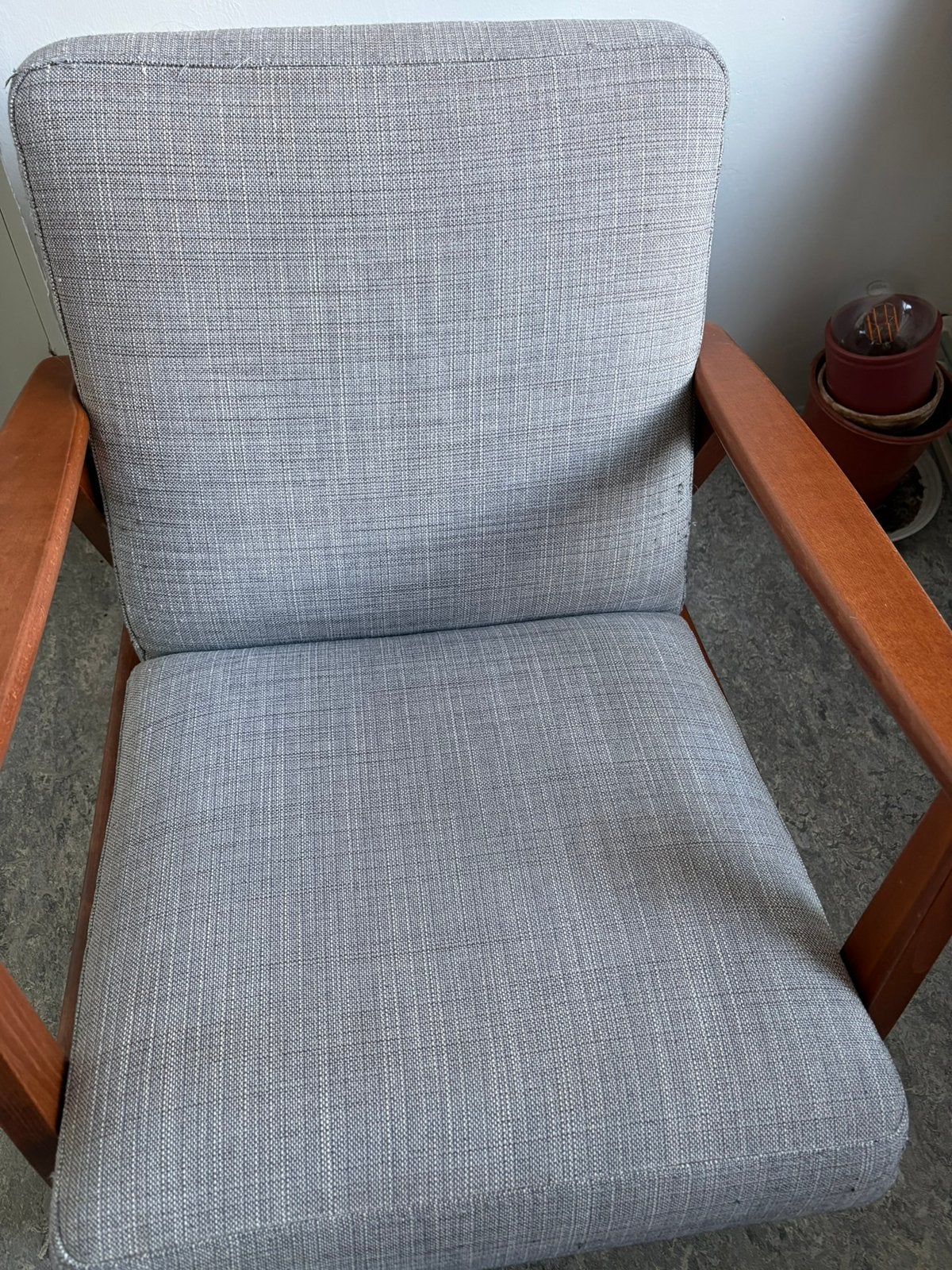 Ekenaset fauteuil / stoel Grijs, Ophalen, Hout, Gebruikt, Eenpersoons