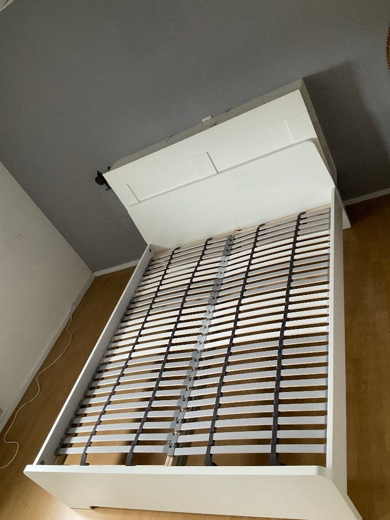 Bed IKEA  160x200, Ophalen, Wit, Tweepersoons, Zo goed als nieuw