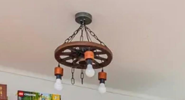 Hanglamp van wagenwiel, Ophalen, Gebruikt, Minder dan 50 cm