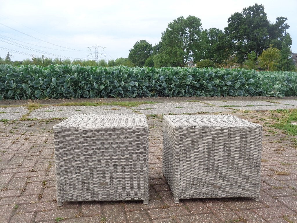 2 prachtige en multifunctionele hockers  Life Outdoor Living, Tuin en Terras, Hocker, Zo goed als nieuw, Wicker, Ophalen