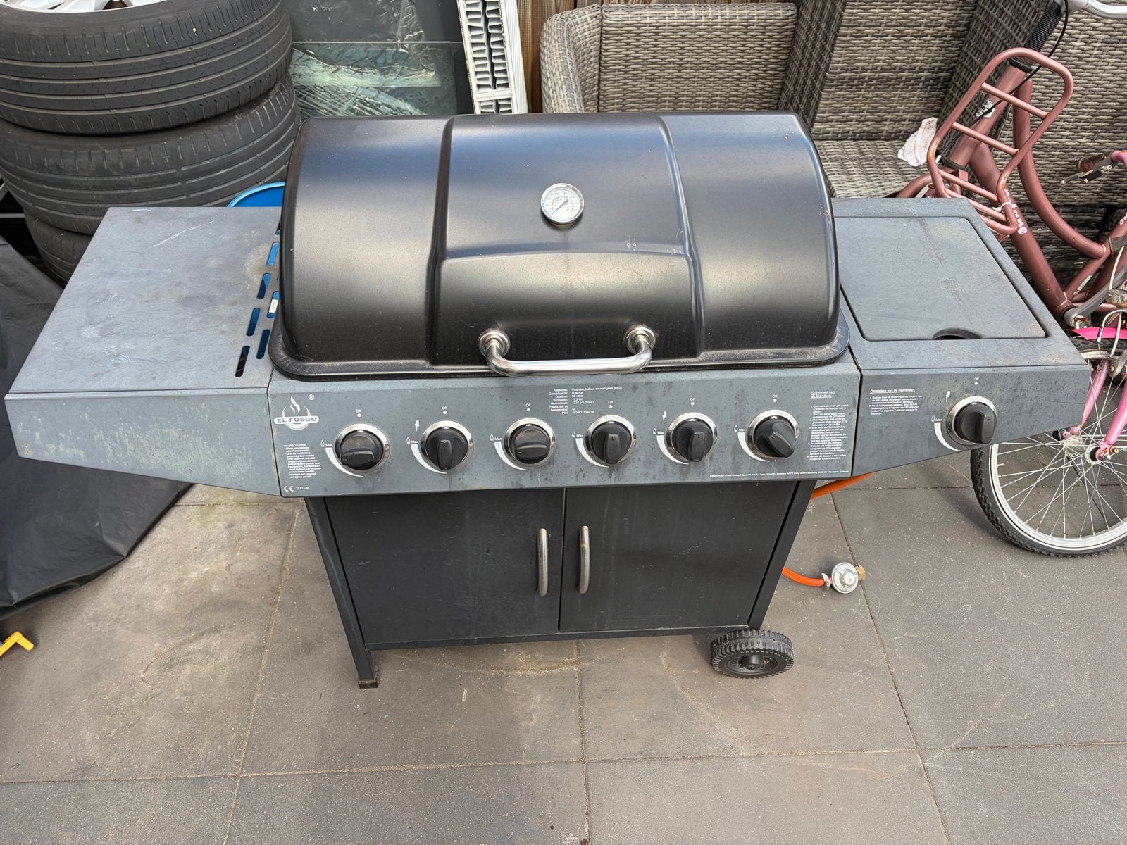 Gasbarbecue met gastank, Ophalen, Gebruikt