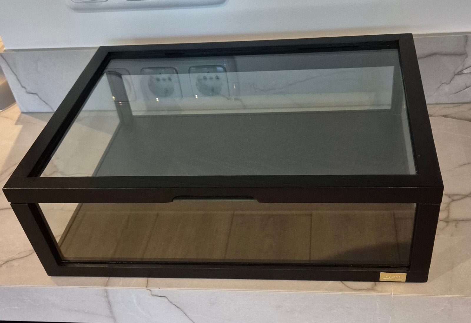 Hübsch interior, display box, zwart eiken, Ophalen of Verzenden, Zo goed als nieuw, Zwart, Hout
