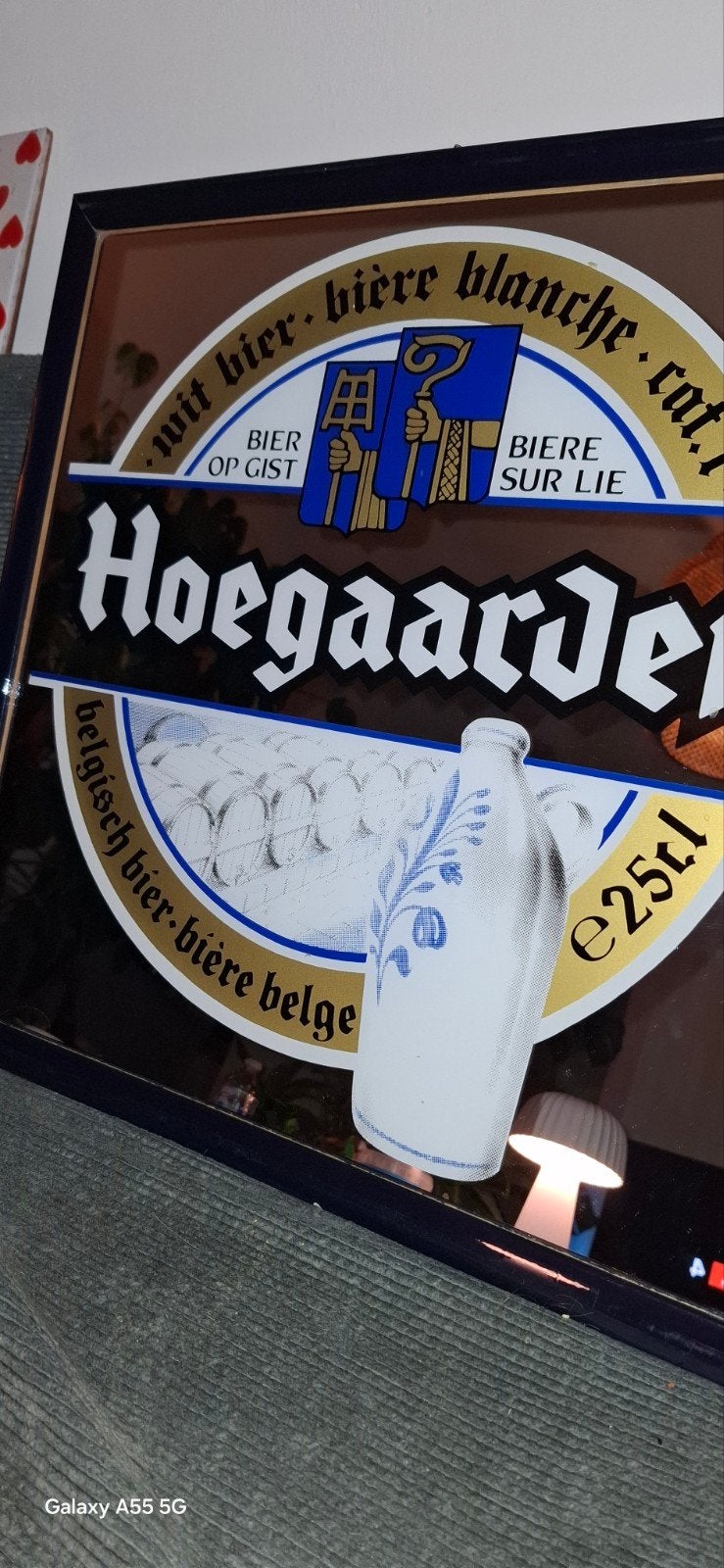 Grote Hoegaarden spiegel, Ophalen, Reclamebord