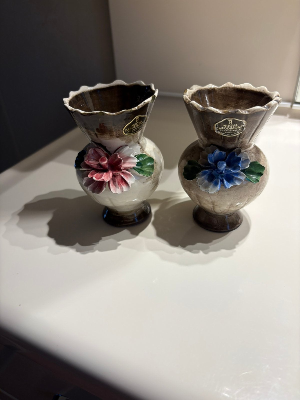 Vintage capodimonte vaasjes, Antiek en Kunst, Ophalen of Verzenden