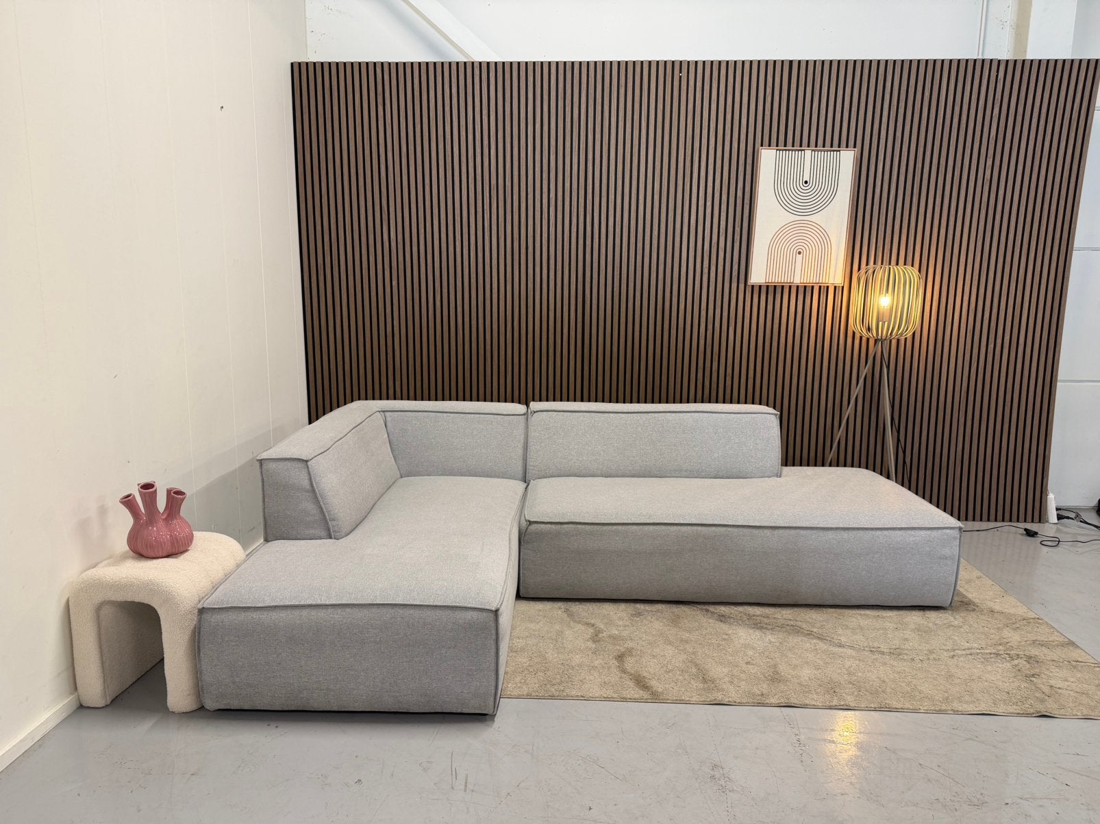 Nous Living - Newton - Hoekbank Lichtgrijs Zeer Nette Staat, Ophalen of Verzenden, Zo goed als nieuw, 150 cm of meer, Vierpersoons of meer