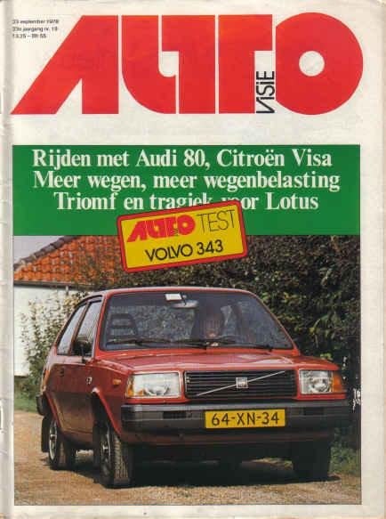 Autovisie 19 1978 : Volvo 343 DL - Citroen Visa - GS Break, Ophalen of Verzenden, Gelezen, Algemeen