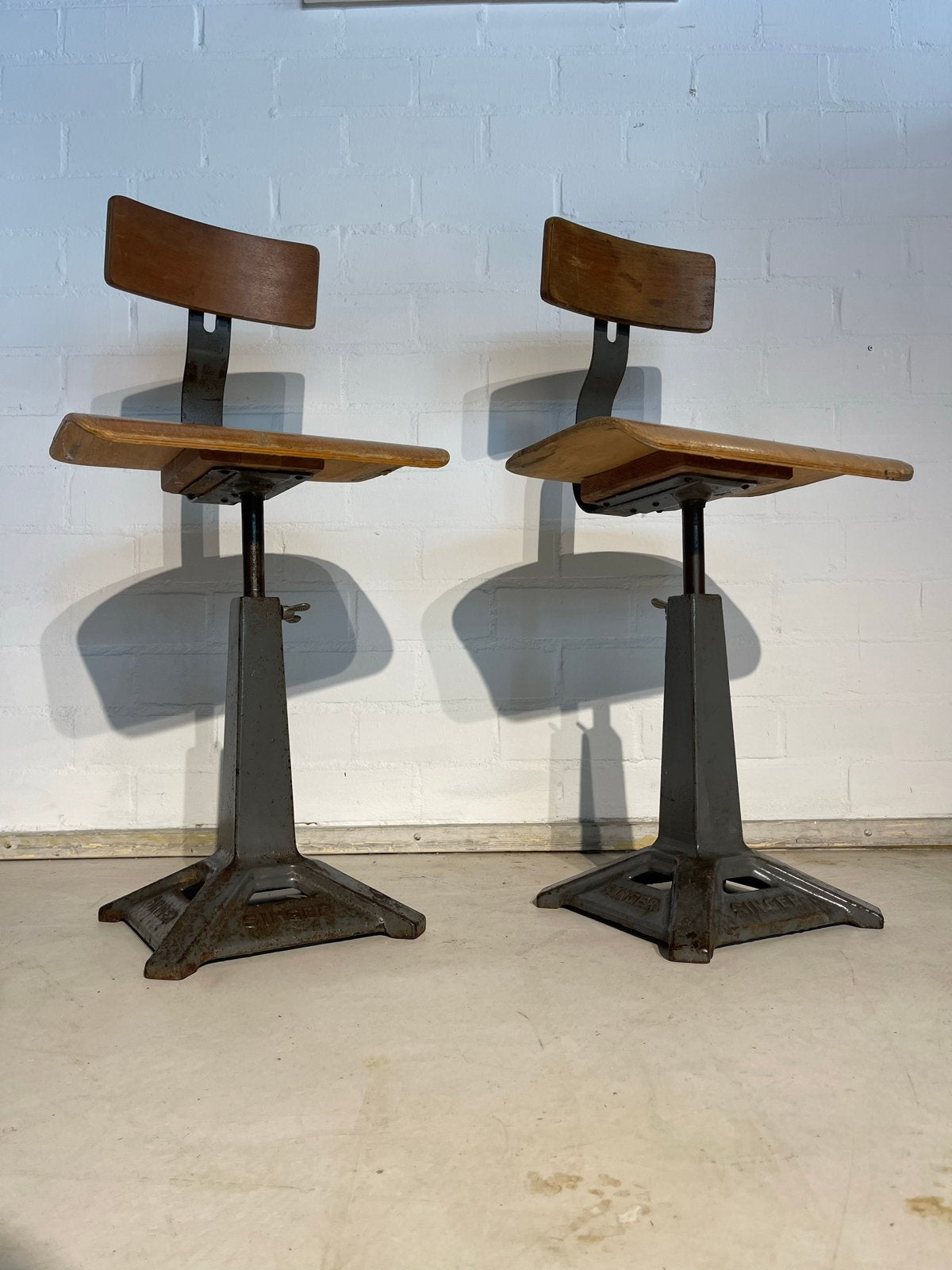 Vintage Singer stoelen industrieel werkstoelen kruk, Ophalen