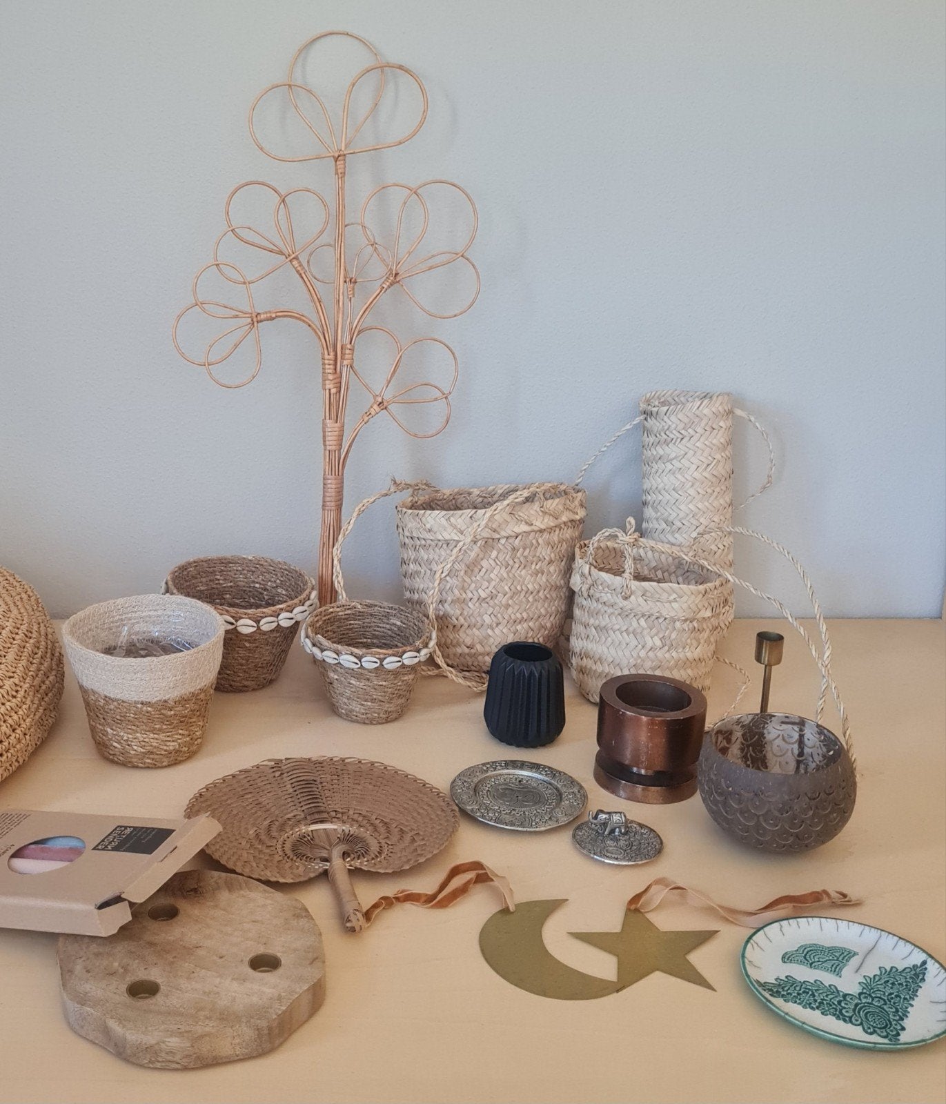Bohemian ibiza bali Marokko mandje kandelaar woon items, Ophalen of Verzenden, Nieuw, Kandelaar