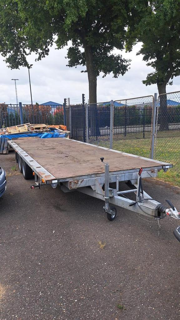 Grote Aanhanger platte wagen, veel onderdelen nieuw, Ophalen, Gebruikt