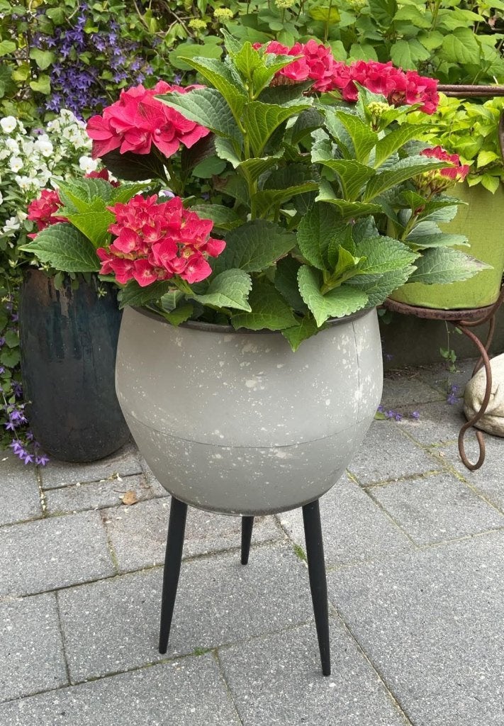 Bloempot op poten, Tuin en Terras, Kunststof, Rond, Binnen, Zo goed als nieuw