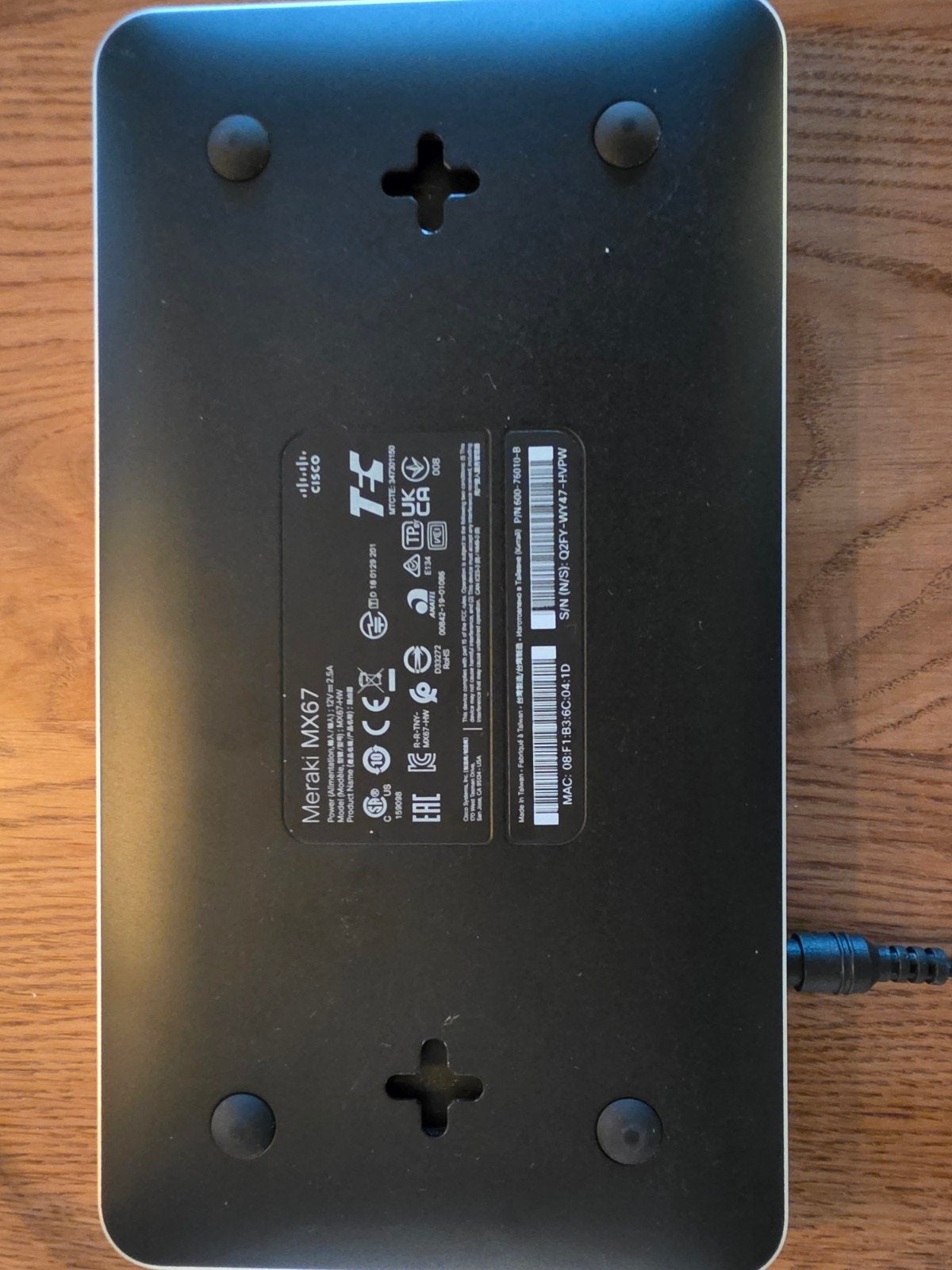 Cisco Meraki MX67 Router - Zo goed als nieuw, Computers en Software, Ophalen of Verzenden, Zo goed als nieuw, Router, Cisco Meraki