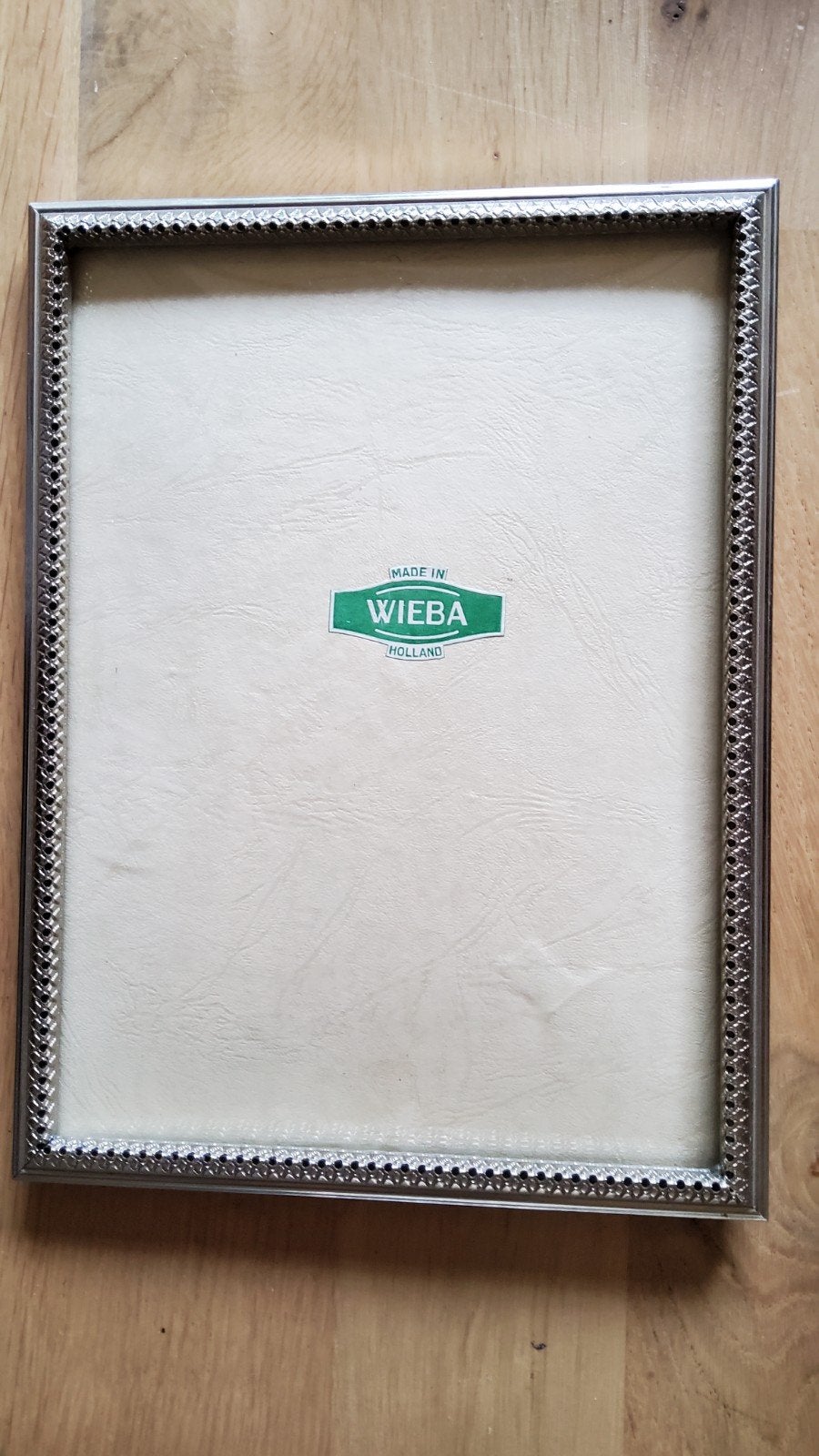 Antiek groot zilver kleur fotolijstje bol glas open randen., Ophalen of Verzenden