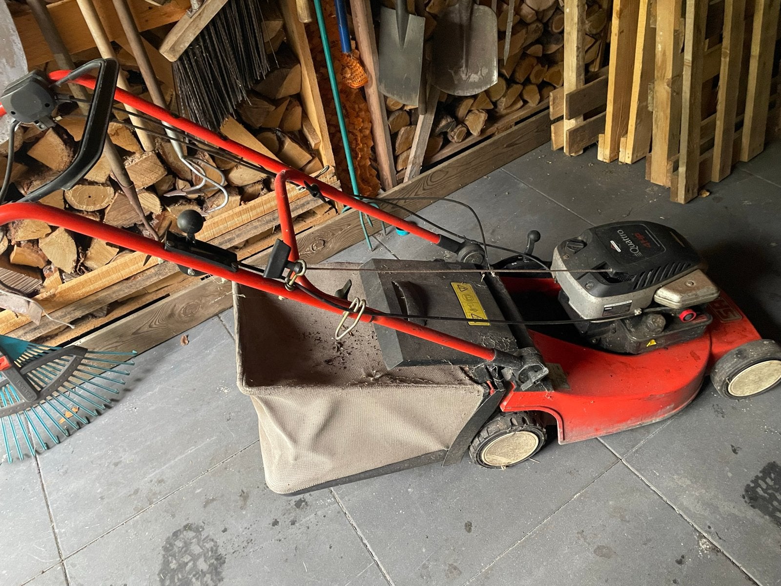 Sabo grasmaaier met Briggs & Stratton Quattro 4HP motor, Ophalen, Cirkelmaaier, Gebruikt, 40 t/m 49 cm