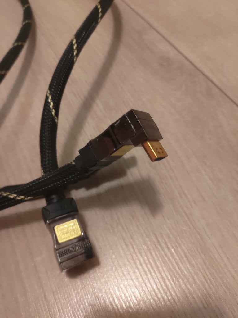 2x 2m König Premium FullHD HDMI met haakse stekker, Ophalen of Verzenden, Nieuw, Minder dan 2 meter, HDMI-kabel