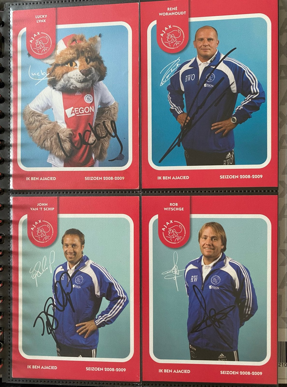 Ajax Spelerskaarten Seizoen 2008-2009 gesigneerd, Verzamelen, Ophalen of Verzenden, Zo goed als nieuw, Ajax, Spelerskaart