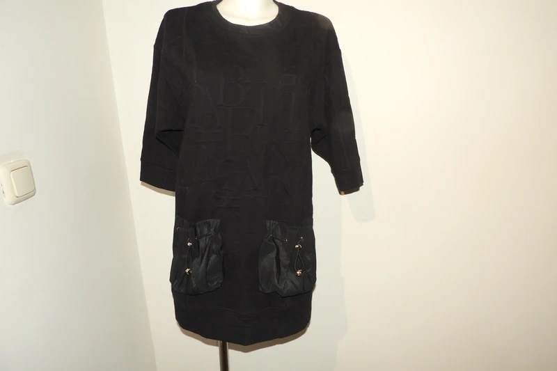 Elisabetta Franchi jurkje merk print zakken goud hardware S, Kleding | Dames, Zwart, Zo goed als nieuw, Maat 36 (S), Boven de knie