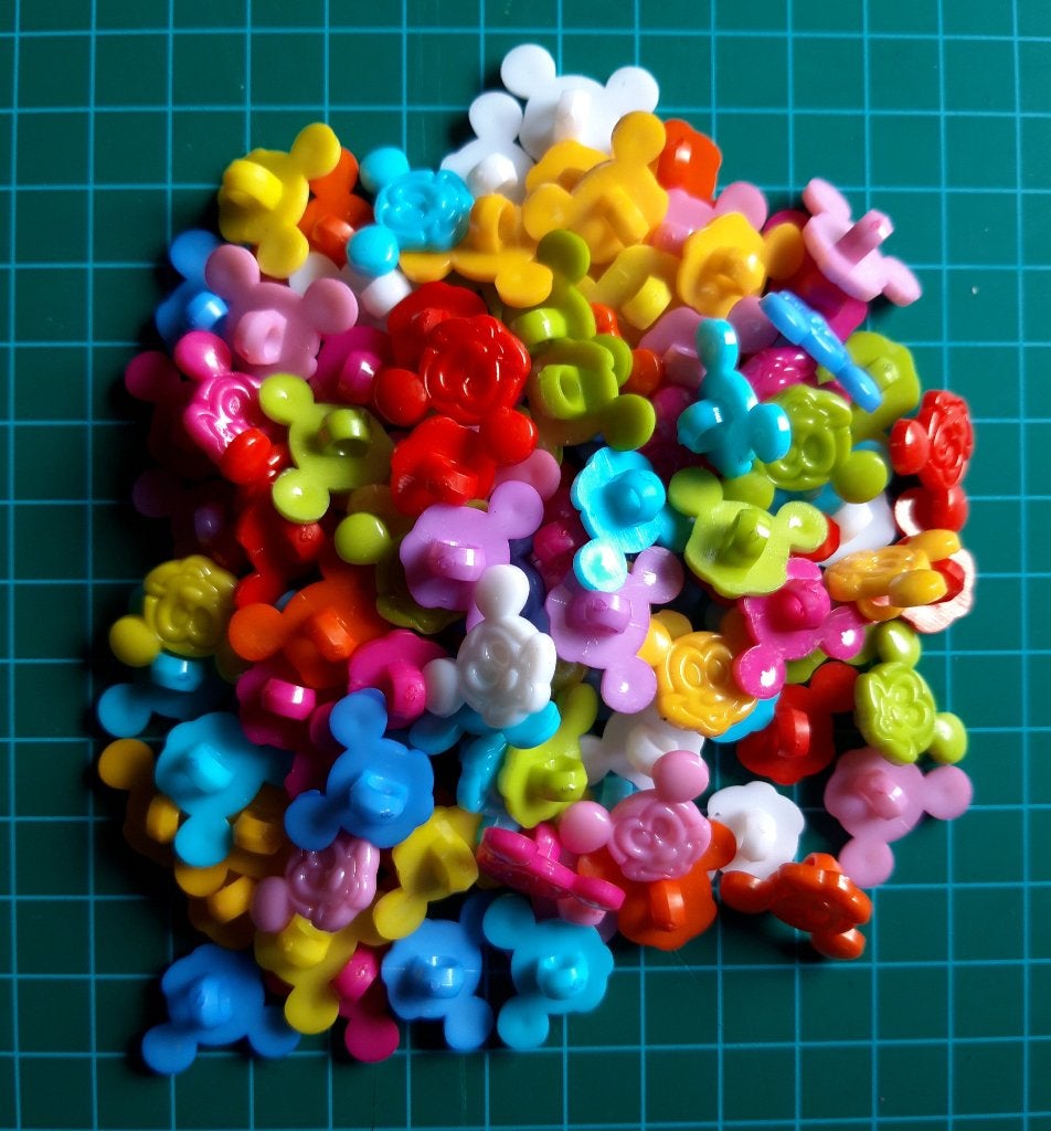 Mickey Mouse Knopen (Heel Gezicht) - 2x1.5 cm - NIEUW, Onbekend, Nieuw, Ophalen of Verzenden, Onbekend