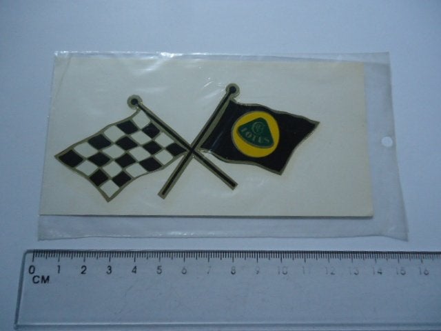 sticker oud LOTUS F1 formule 1 finishvlag glans oldtimer, Verzenden, Zo goed als nieuw, Bedrijf of Vereniging