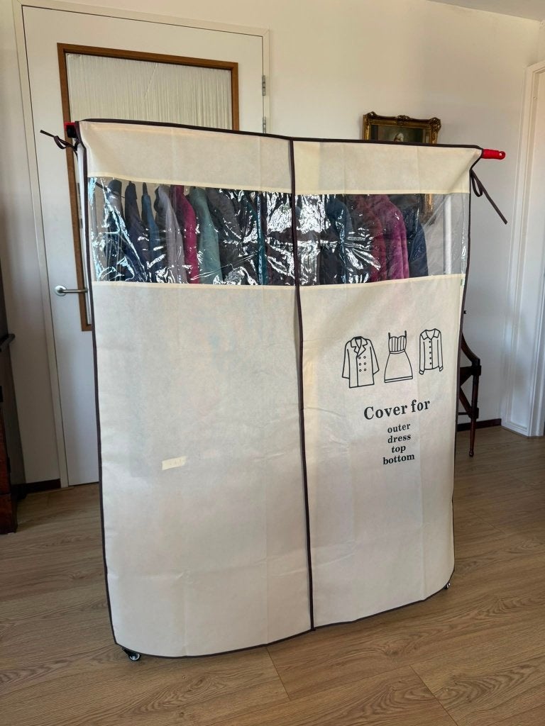 * Stevig Verrijdbaar Kledingrek Met Beschermhoes *, Huis en Inrichting, Kasten | Kledingkasten, Gebruikt, 150 tot 200 cm, 100 tot 150 cm