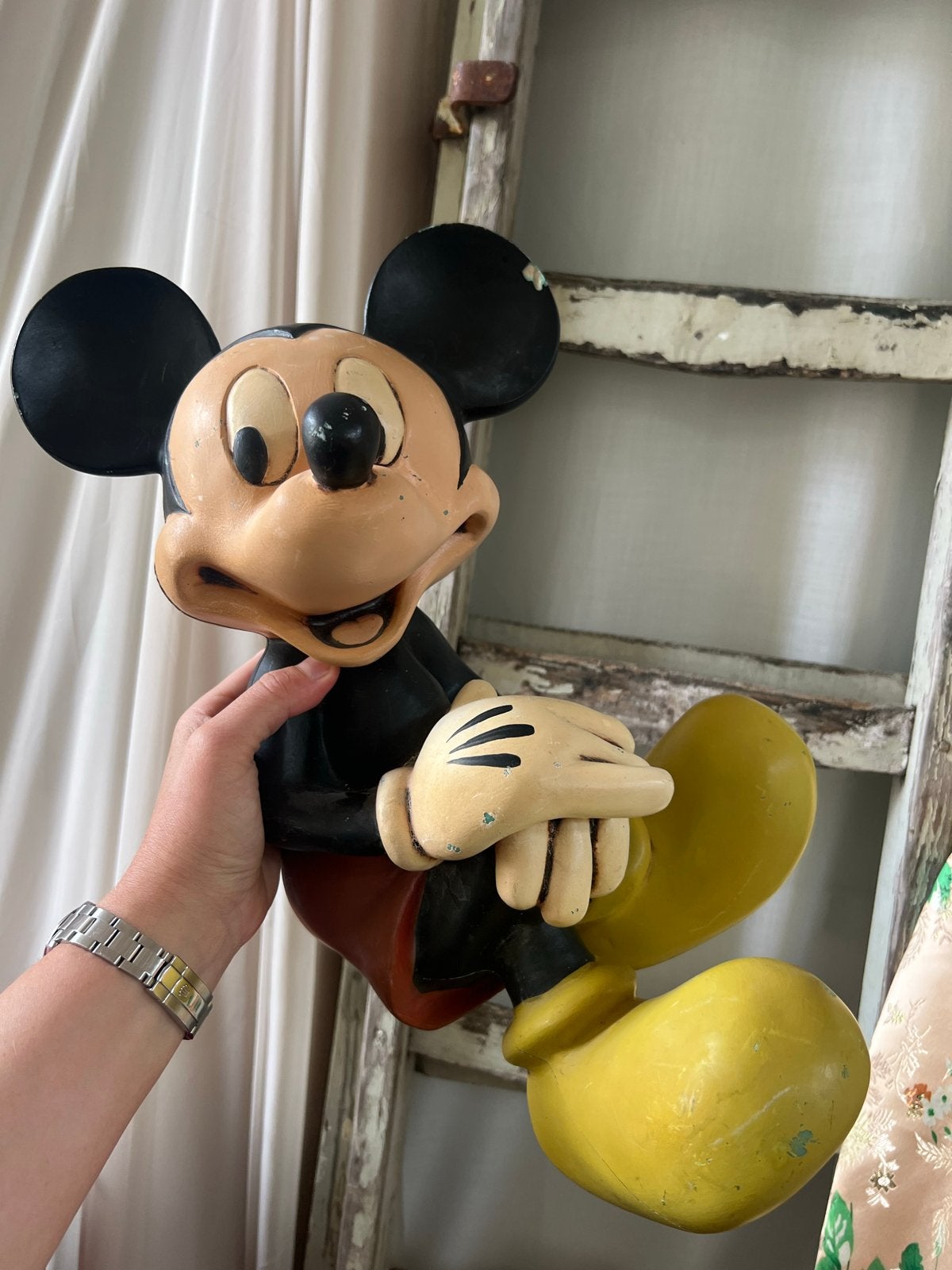 Vintage Disney Mickey Mouse, Verzamelen, Ophalen, Mickey Mouse, Gebruikt, Beeldje of Figuurtje