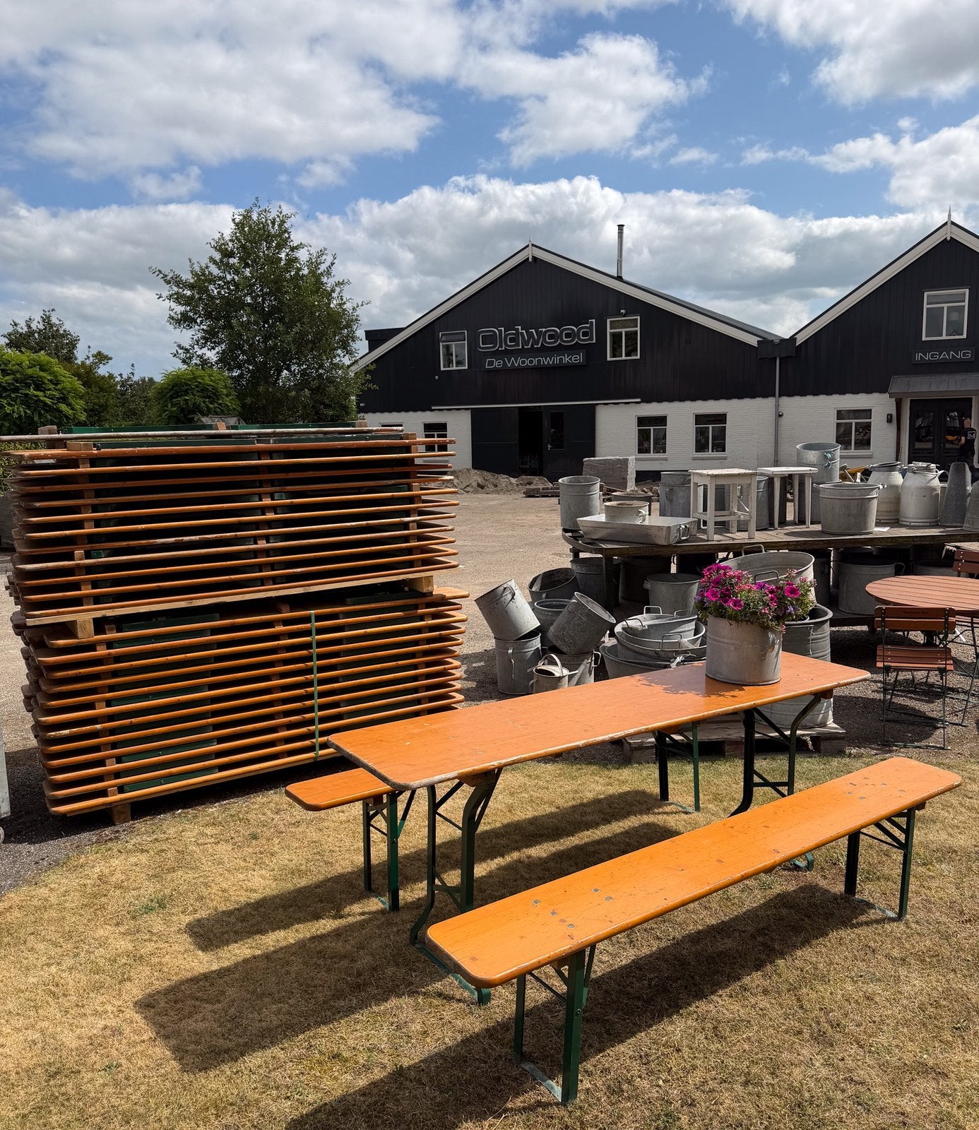 Bierset | Biertafel | Bierbank | Picknick tafel | Klapbank, Ophalen, Gebruikt, Inklapbaar, Rechthoekig