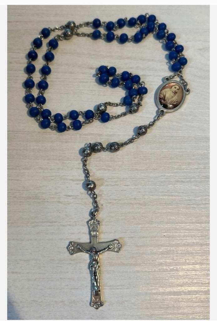 2 x rozekrans blauw rood, prijs per stuk, Ophalen of Verzenden